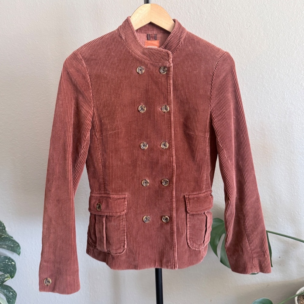 Anonymous John Carlisle Corduroy Military Jacket Terracotta Rose Size M Cotton
